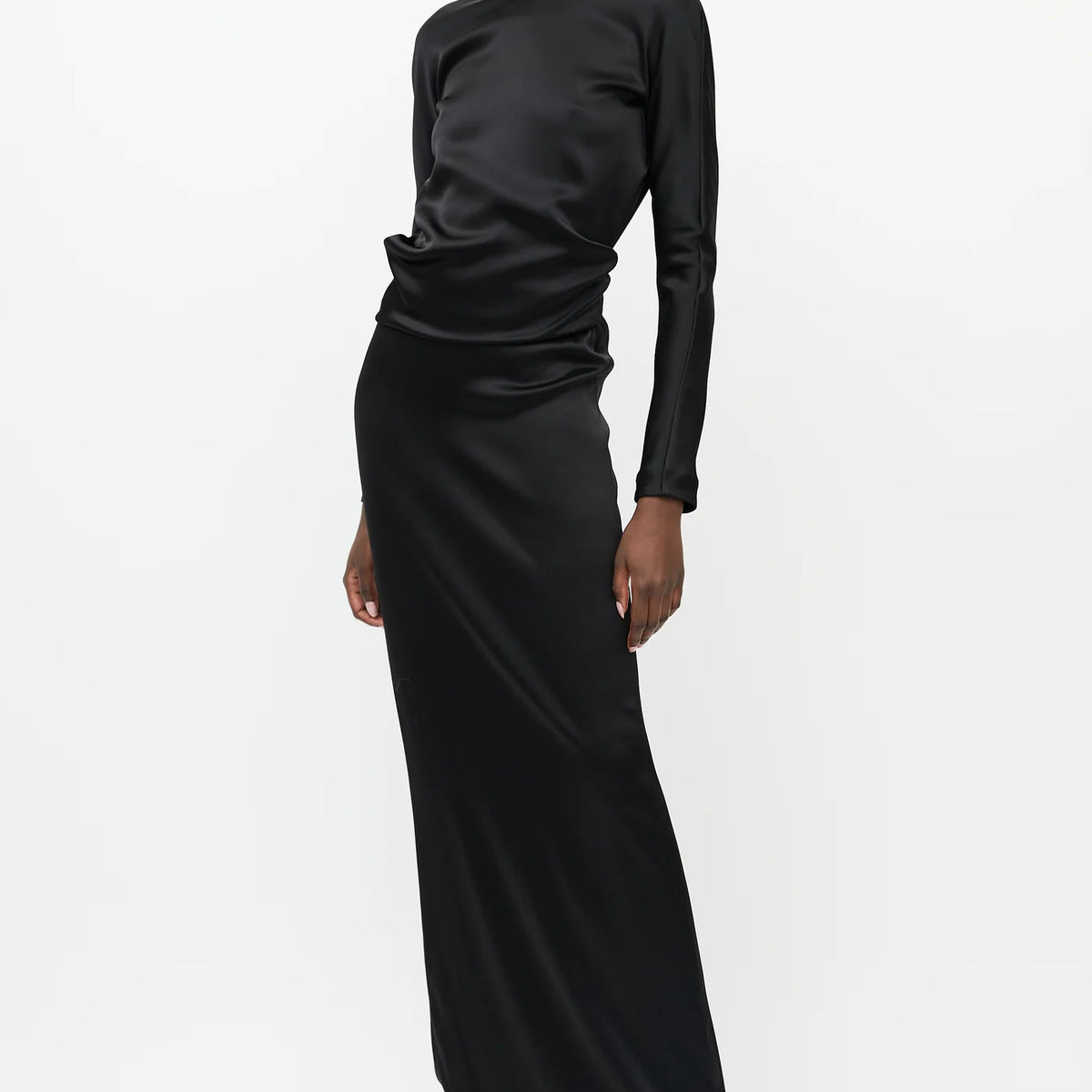 Rent Balenciaga - Black Satin Backless Bow Dress – Wearr
