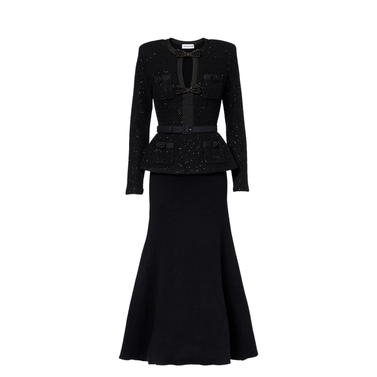 Self Portrait - Sequin Embellished Midi Dress