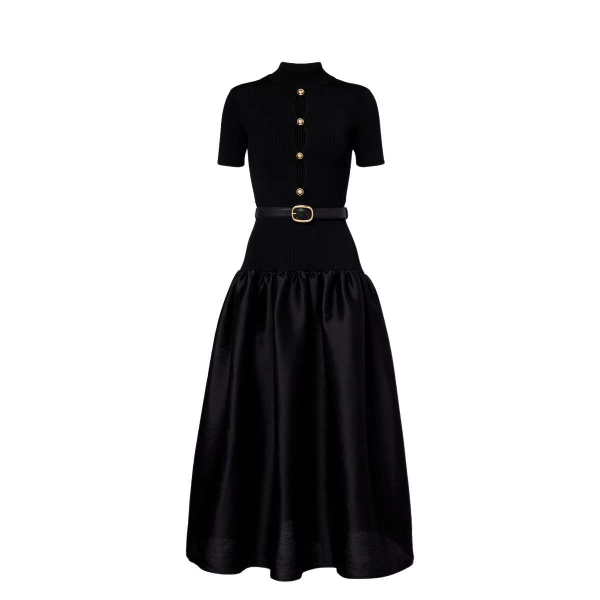 Self Portrait - Knitted Taffeta Midi Dress