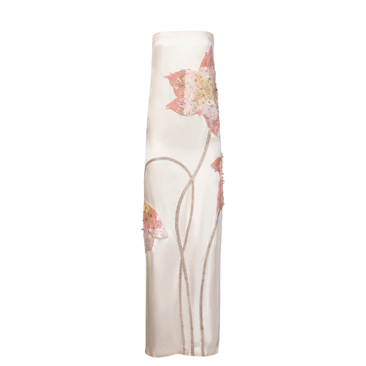 Là Fuori - Ivory Rosebud Maxi Dress