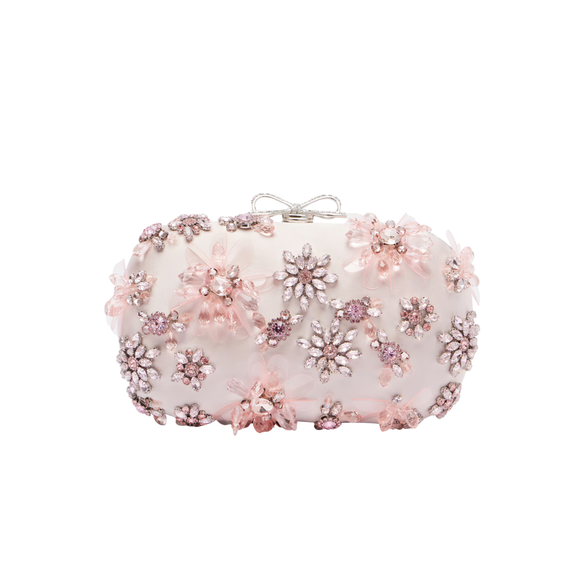 Self Portrait - Satin Crystal Floral Clutch