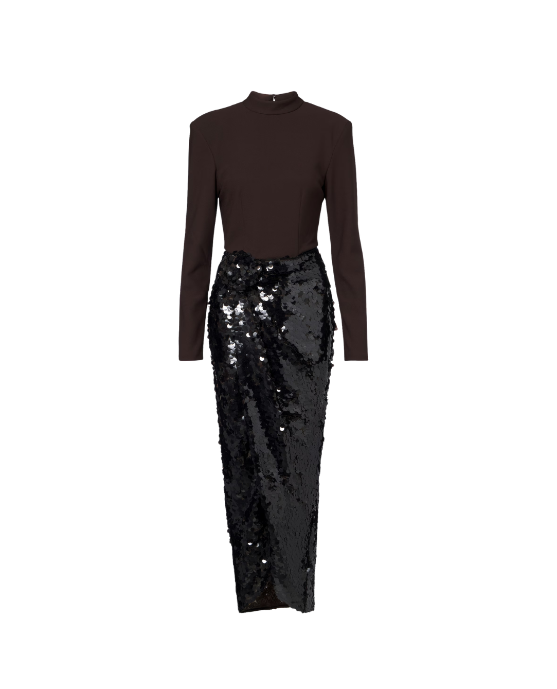 Rotate - Midi Dress with Sequins Brown