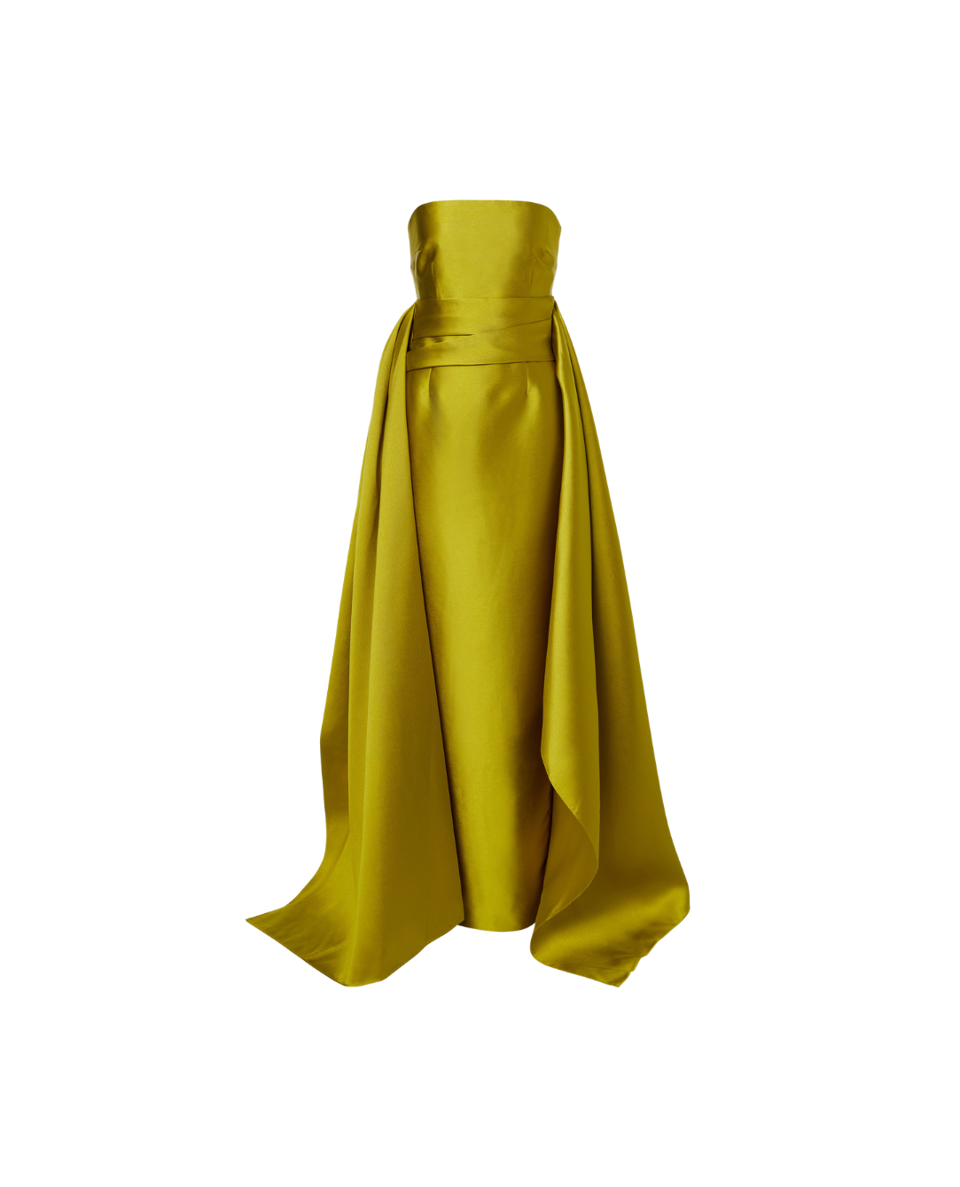 Solace London - Draped Strapless Satin Gown