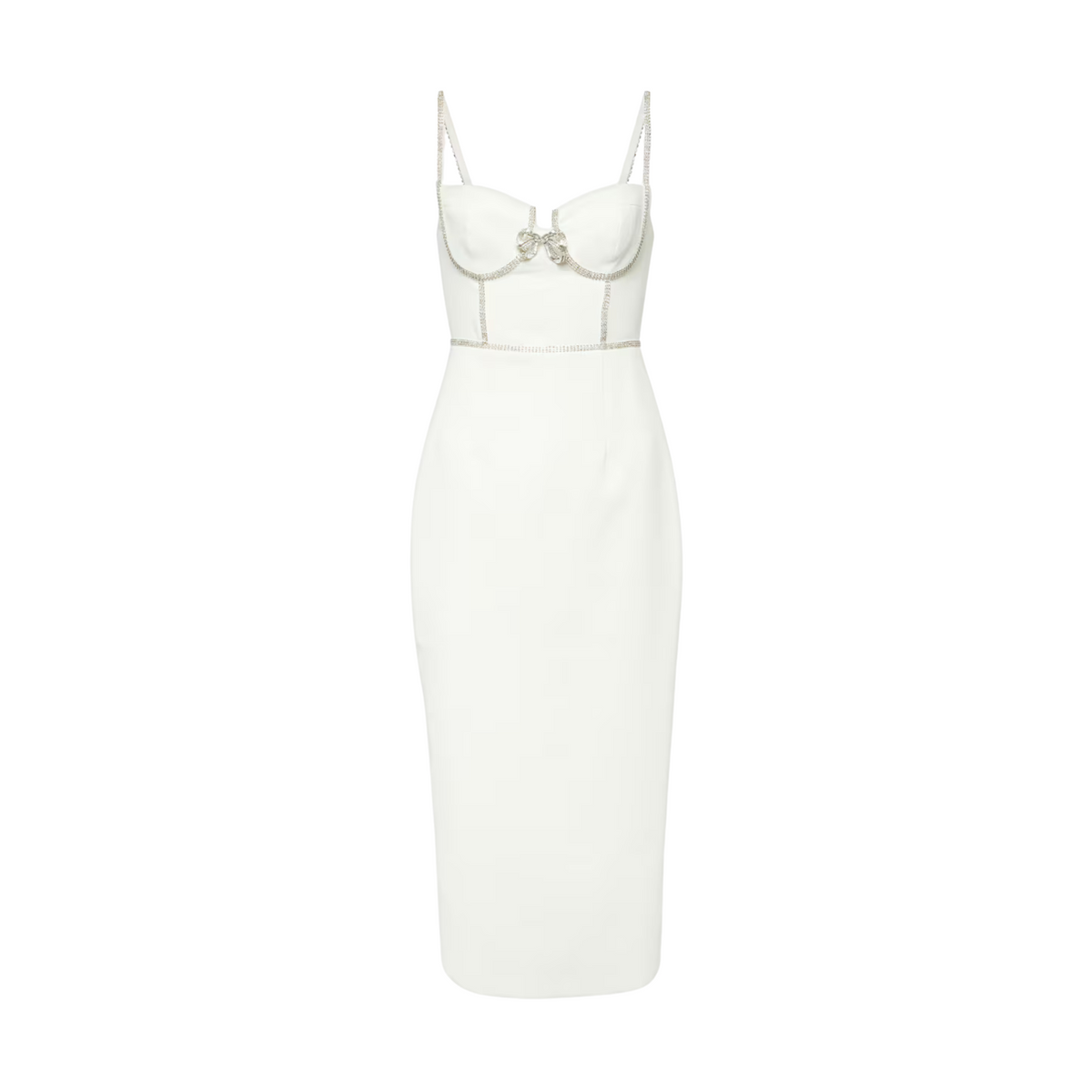 Self Portrait - Embellished Crepe Midi Dress