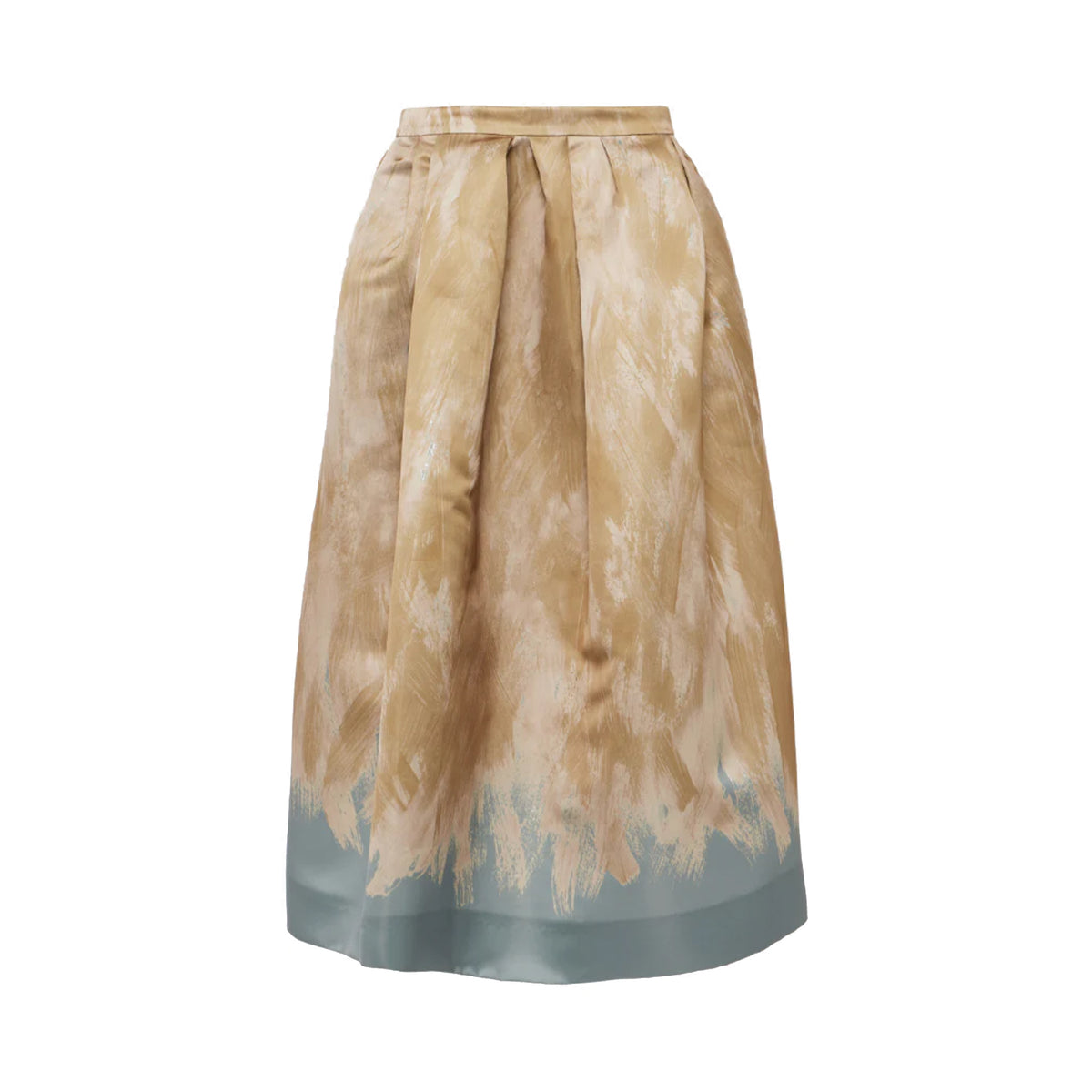 Dries Van Noten- High-rise satin midi skirt