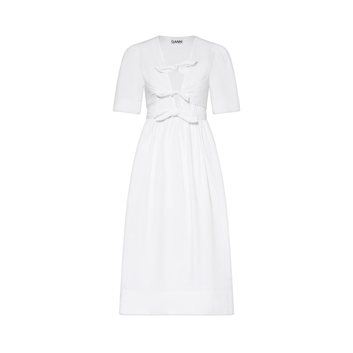 Ganni - Puff Sleeve Midi Dress