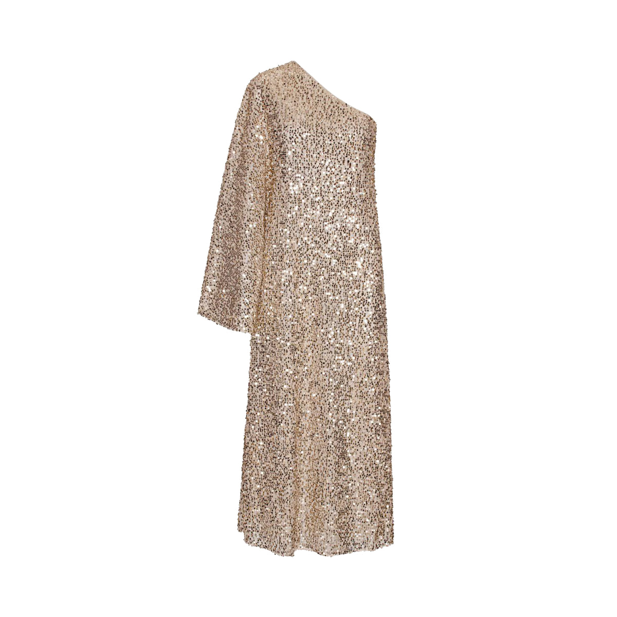 Rotate - Sequined one-shoulder maxi dress
