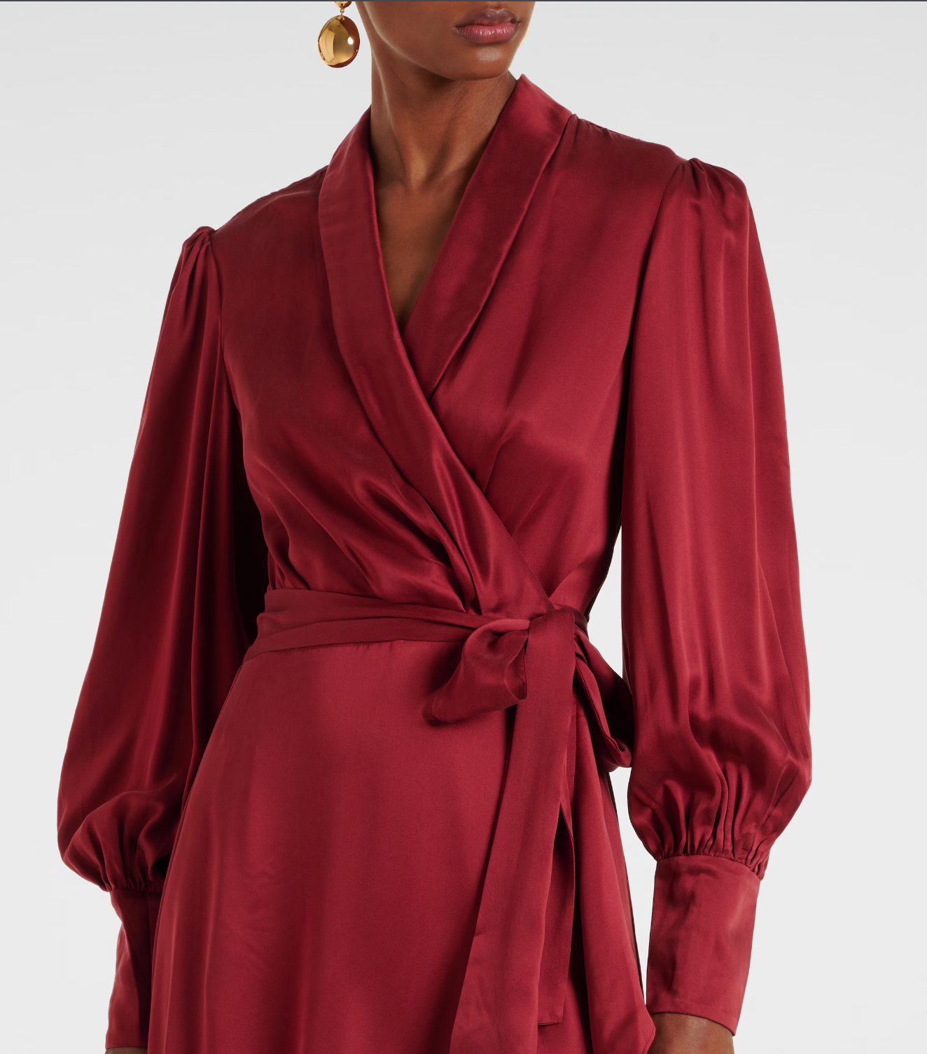 zimmermann red silk wrap dress Zimmerman Silk Wrap Dress - Burgundy by Zimmermann