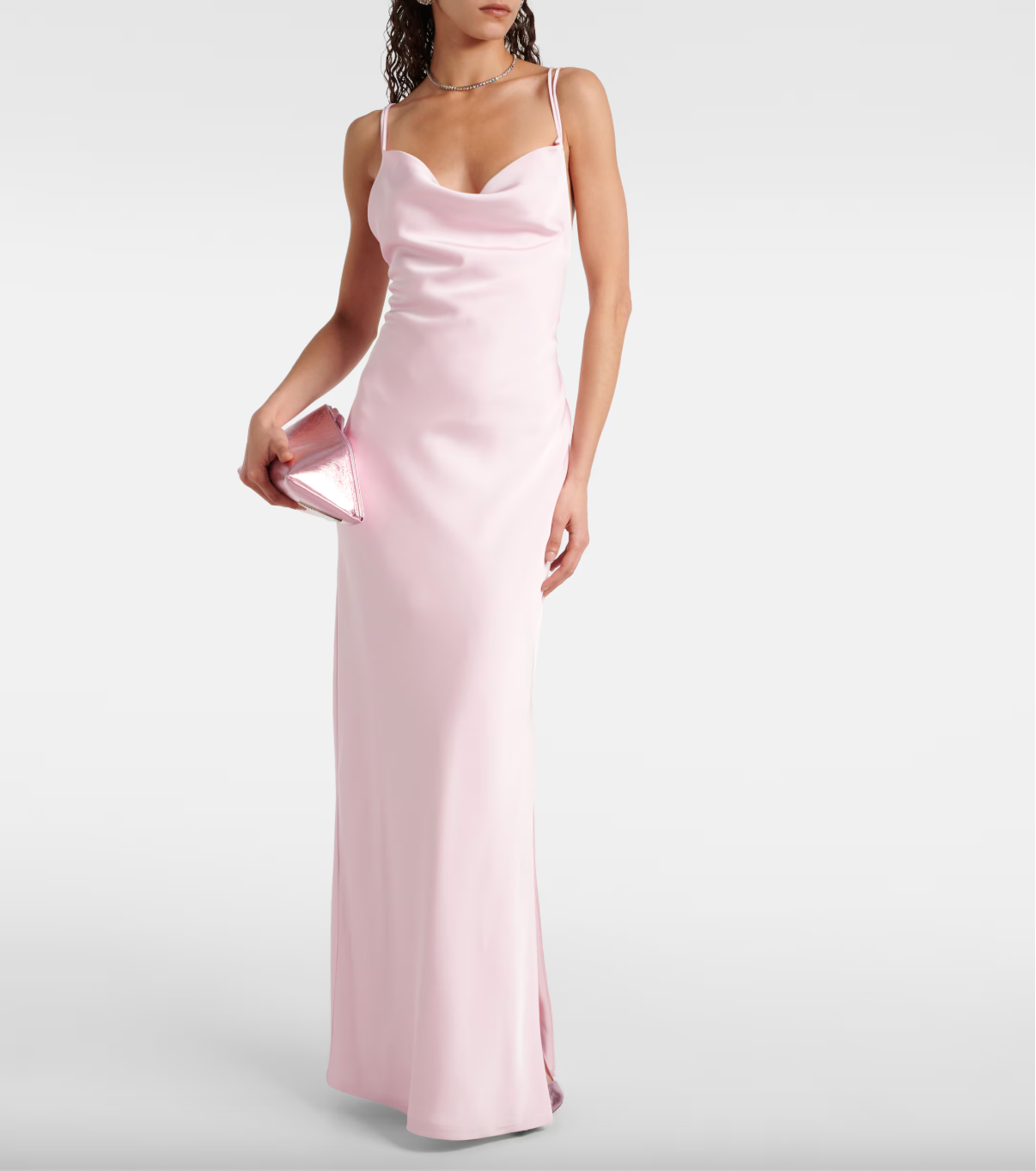 rotate satin dress Bridal satin gown in pink - Rotate