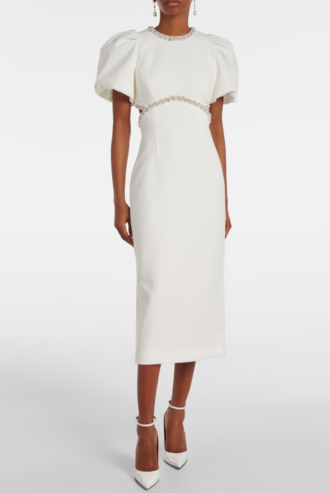 REBECCA VALLANCE☆ミラナ パフスリーブ ミディドレス Designer: Rebecca Vallance – Wearr | Your Wardrobe On-Demand