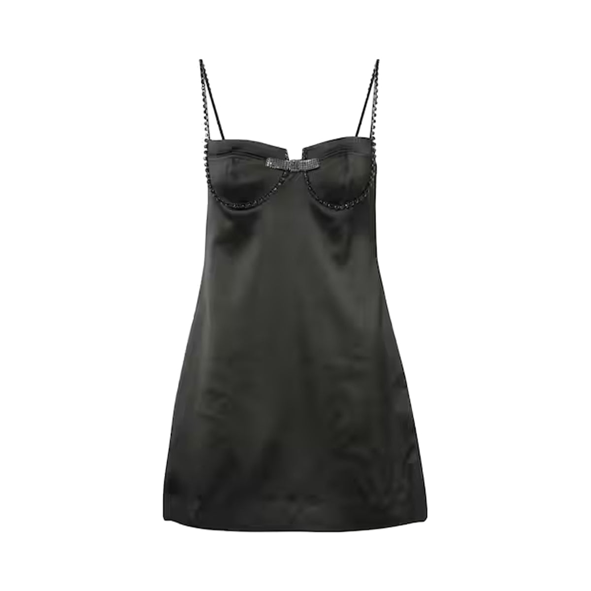 Self Portrait - Crystal-embellished satin minidress
