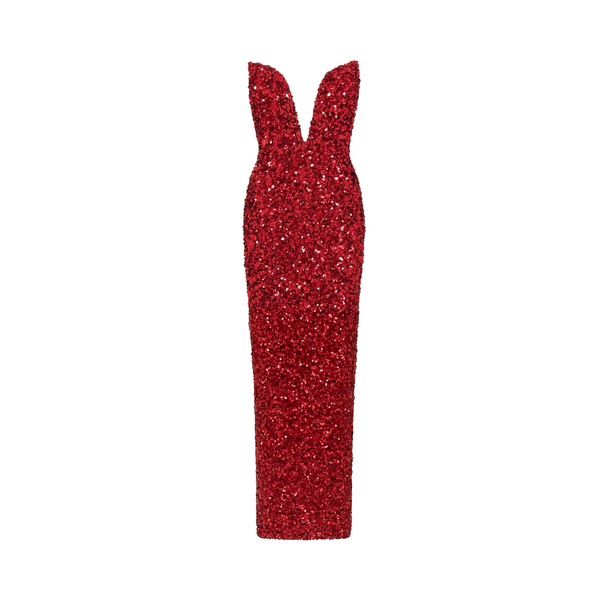 Self Portrait - Red 3D Sequin Midi Dress