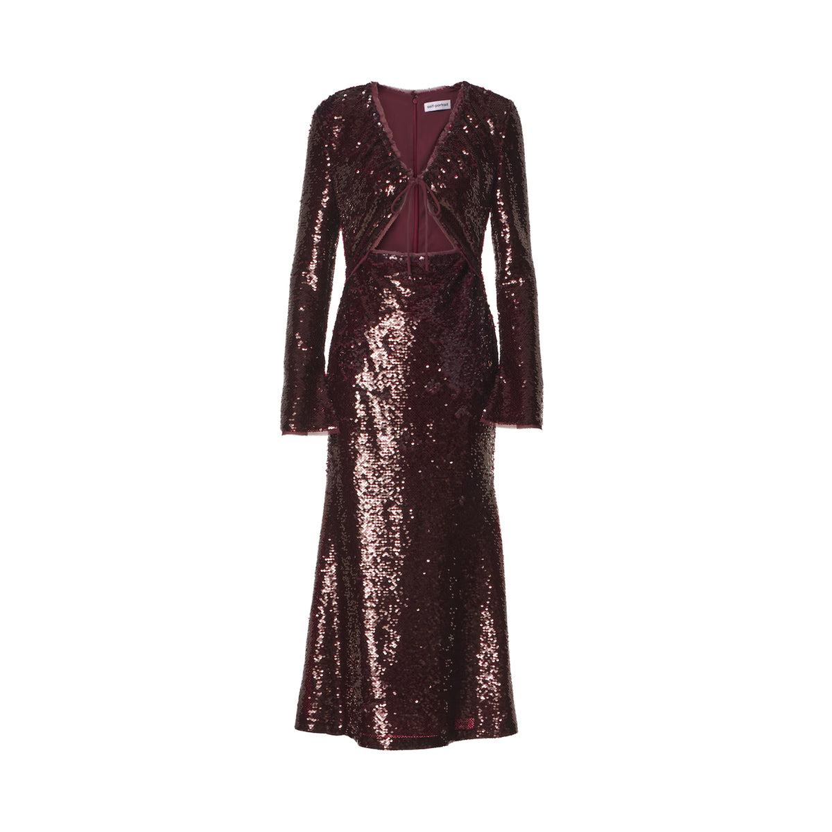Self Portrait - Sequined cutout midi dress