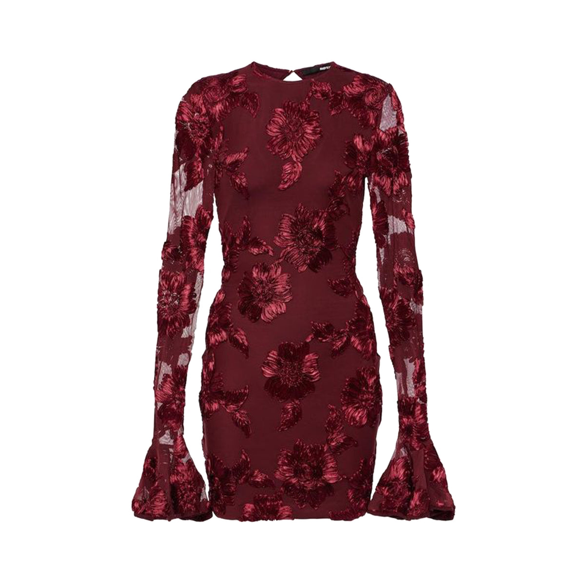 Rotate - Floral Embroidered Mesh Dress